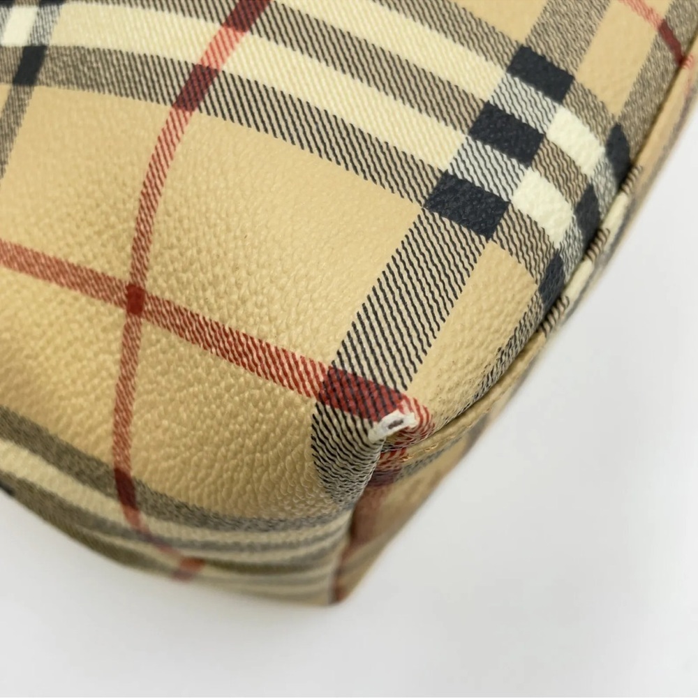 Auth Burberry Beige Nova Red Check Tote Bag Nylon and Burberry dust bag - Picture 5 of 17